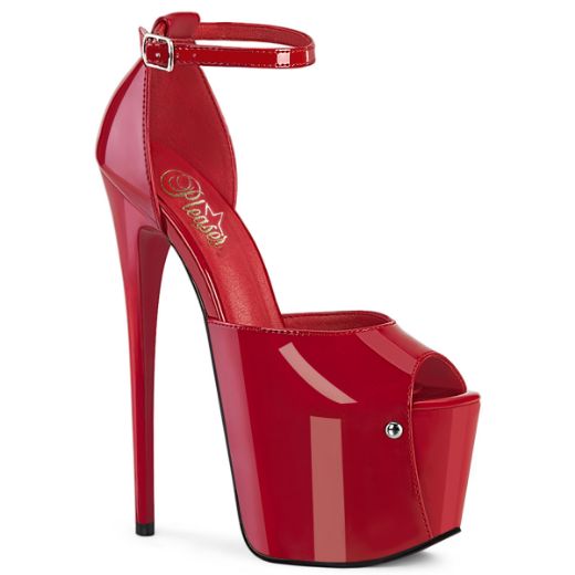 Product image of Pleaser JUBILANT-15 Red Pat 7 Inch Heel 3 Inch Concealed PF Close Back Ankle Strap Sandal