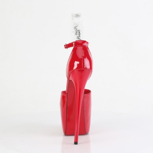Product image of Pleaser JUBILANT-15 Red Pat 7 Inch Heel 3 Inch Concealed PF Close Back Ankle Strap Sandal
