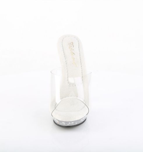 Product image of Fabulicious LIP-101CAS Clr/Slv AB RS 5 Inch Heel 3/4 Inch PF Slide w/RS