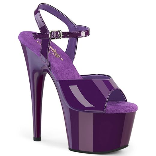 Product image of Pleaser ADORE-709 Purple Pat/Purple 7 Inch Heel 2 3/4 Inch PF Ankle Strap Sandal