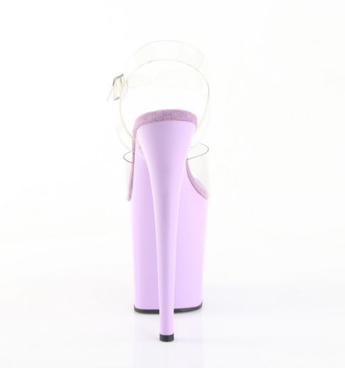 Product image of Pleaser FLAMINGO-808 Clr/Lavender 8 Inch Heel 4 Inch PF Ankle Strap Sandal