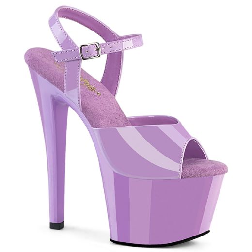 Product image of Pleaser SKY-309 Lavender Pat/Lavender 7 Inch Heel 2 3/4 Inch PF Ankle Strap Sandal