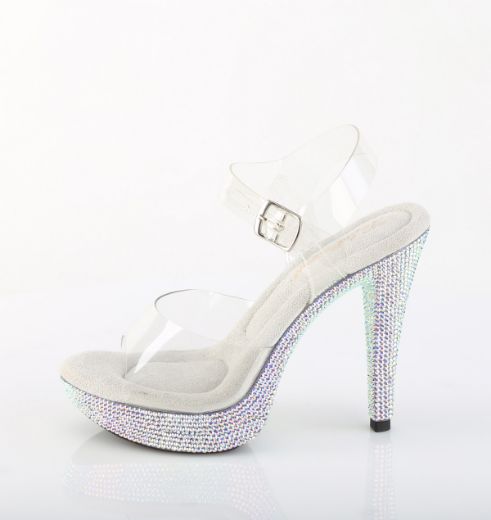 Product image of Fabulicious COCKTAIL-508DM Clr/Slv Multi RS 5 Inch Heel 1 Inch PF Ankle Strap Sandal w/RS