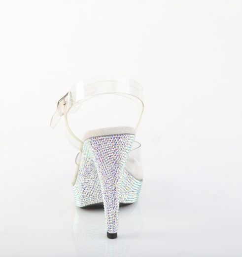 Product image of Fabulicious COCKTAIL-508DM Clr/Slv Multi RS 5 Inch Heel 1 Inch PF Ankle Strap Sandal w/RS