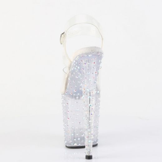 Product image of Pleaser STARDANCE-808 Clr/Clr-Slv Multi RS 8 Inch Heel 4 Inch PF Ankle Strap Sandal