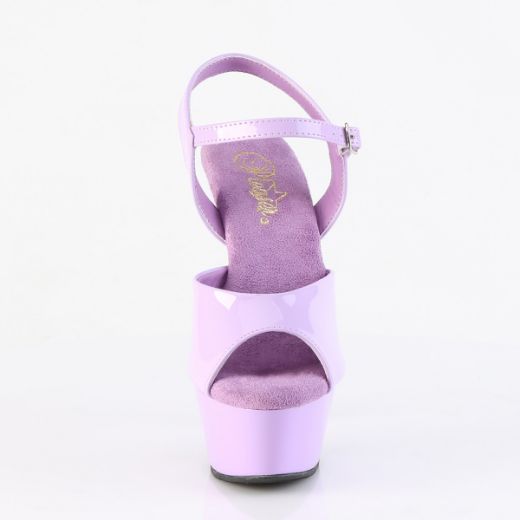 Product image of Pleaser KISS-209 Lavender Pat/Lavender 6 Inch Heel Ankle Strap P/F Sandal