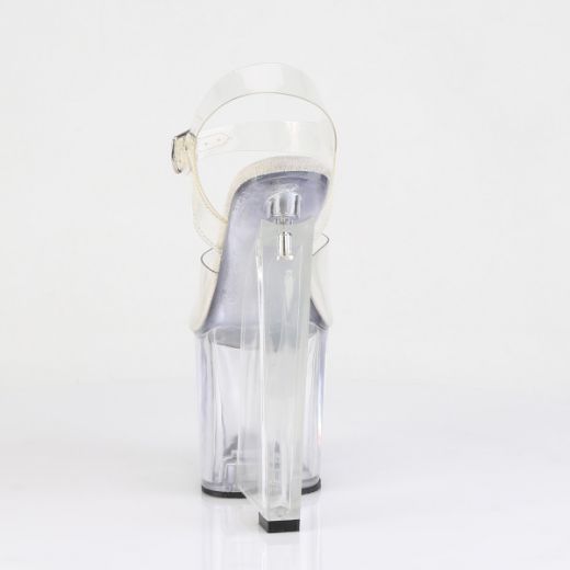 Product image of Pleaser AMAZE-808 Clr/Clr 8 Inch Wedge Heel 3 1/2 Inch PF Ankle Strap Sandal