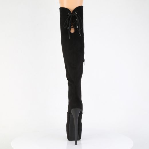 Product image of Pleaser JUBILANT-3012FS Blk Faux Suede 7 Inch Heel 3 Inch Concealed PF Over-The-Knee Boot Side Zip