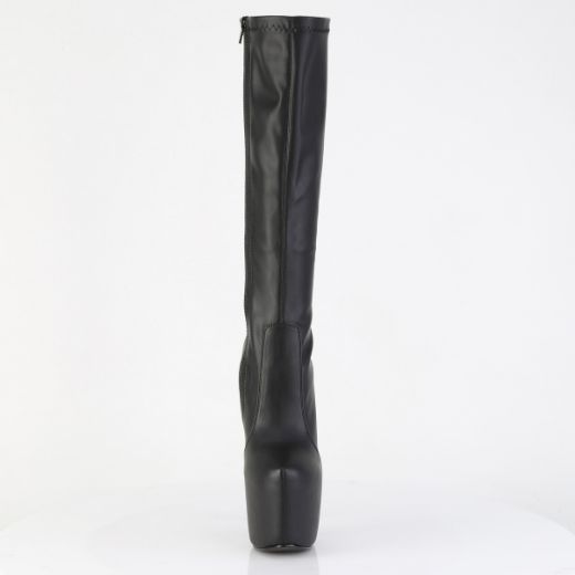 Product image of Pleaser JUBILANT-2000 Blk Str. Faux Leather 7 Inch Heel 3 Inch Concealed PF Stretch Knee Boot Side Zip