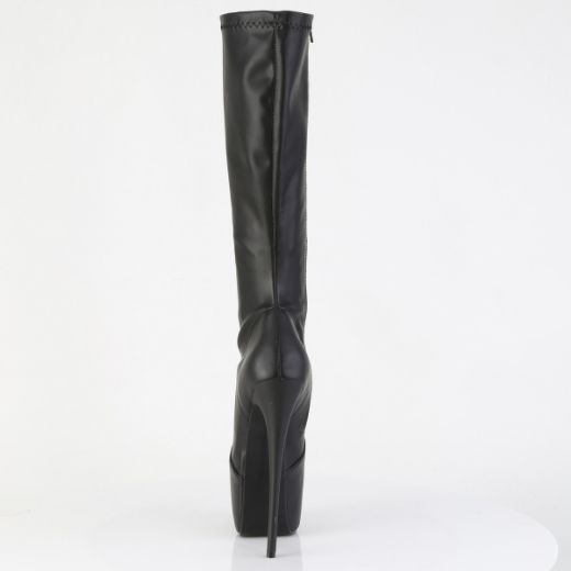 Product image of Pleaser JUBILANT-2000 Blk Str. Faux Leather 7 Inch Heel 3 Inch Concealed PF Stretch Knee Boot Side Zip