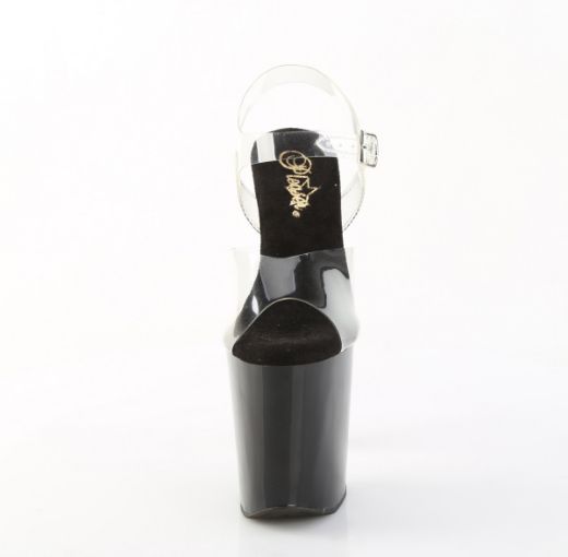 Product image of Pleaser XTREME-808SPRS Clr/Blk-Slv Multi 8 Inch Heel 4 Inch PF Ankle Strap Sandal w/ RS