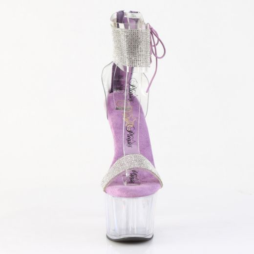 Product image of Pleaser ADORE-727RS Clr-Lavender/Clr 7 Inch Heel 2 3/4 Inch PF Ankle Cuff Sandal w/RS Back Zip