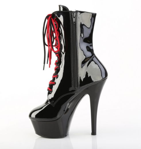 Product image of Pleaser KISS-1020-1 Blk/Blk **6 Inch Stiletto Heel Lace-Up PF Ankle Bt Side Zip