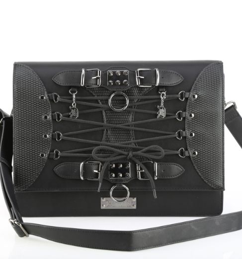 Product image of Demoniacult HB-661 Blk Vegan Leather  Faux Leather Large Crossbody 35x26x12 cm Bag