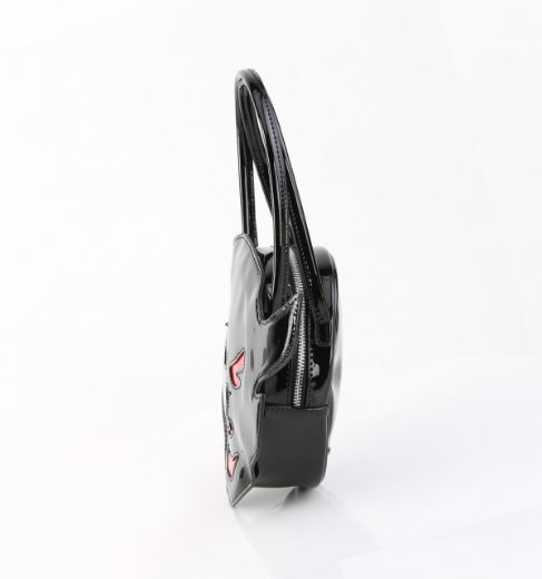Product image of Demoniacult HB-112 Blk-Red Patent Patent Devil Head Handbag 23x25x13 cm