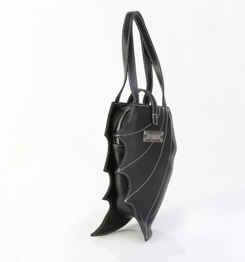 Product image of Demoniacult HB-215 Blk Vegan Leather Faux Leather Batwing Handbag 25x18x5 cm