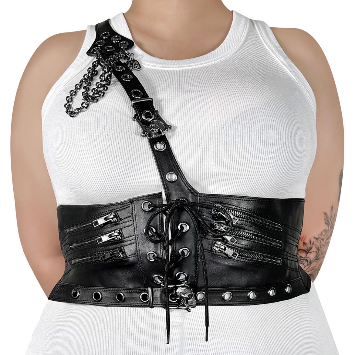 Product image of Demoniacult DA-105-LXL Blk Str Faux Leather Faux Leather Waist Harness