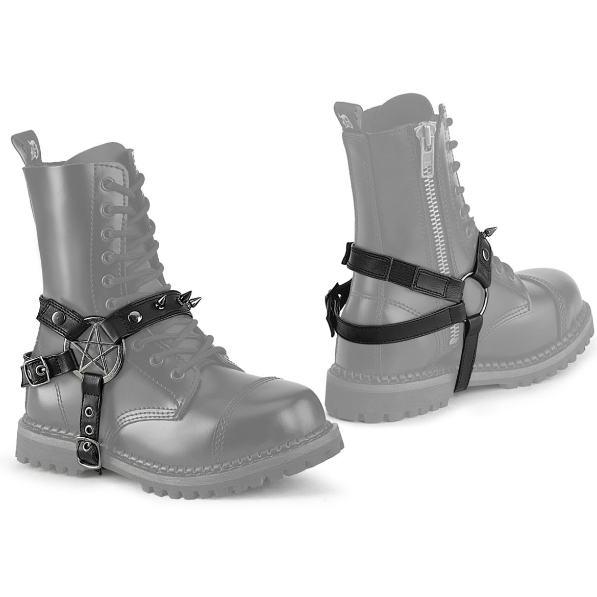 Product image of Demoniacult DA-510 Blk Faux Leather Faux Leather Boot Harness (Pair)
